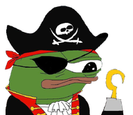 amphibian bandana clothes eyepatch frog green_skin hat hook lips nas:pepe pepe pepe_the_frog pirate pirate_hat skull_and_bones subnas:apu // 735x636 // 294.7KB