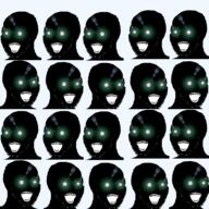 black_skin glowing_eyes green_eyes inverted multiple_soyjaks open_mouth soyjak stubble subvariant:soyak_(crazed) thougher variant:soyak // 2000x2000 // 886.9KB