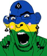 bbc blush ear facial_mark flag flag:flevoland fleur-de-lys flevoland forehead_mark glasses hair hand netherlands nose_piercing nose_ring open_mouth painted_nails queen_of_spades soyjak stubble subvariant:slutson subvariant:spadeson tattoo variant:cobson // 723x861 // 87.6KB