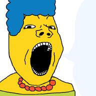 blue_hair marge marge_moment marge_simpson margerald partially_transparent speech_bubble speech_bubble_empty subvariant:annabelle the_simpsons variant:gapejak yellow_skin // 800x800 // 17.7KB