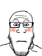 blush closed_mouth glasses neutral soyjak stubble subvariant:neutralplier variant:markiplier_soyjak // 600x800 // 114.0KB