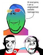 'toss autism nazism subvariant:patrick subvariant:wholesome_soyjak swastika text tranny trend:colorjak troon troonella variant:chudjak variant:gapejak // 2000x2556 // 857.6KB