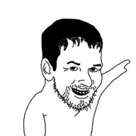 arm destiny_(streamer) ear hair hand open_mouth pointing soyjak stubble variant:unknown // 1000x1000 // 27.7KB
