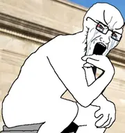 angry bald bloodshot_eyes crying eyebrows glasses irl_background philosophy red_eyes seething statue the_thinker thinking variant:soyak white_skin // 1170x1250 // 487.2KB