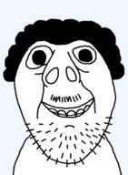 closed_mouth hair looking_at_you mustache redraw smile soyjak stubble subvariant:brunetto template transparent_background unslopjakked variant:bernd white_skin // 431x586 // 14.3KB