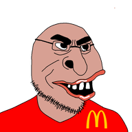 amerimutt angry big_lips big_nose clothes glasses logo mcdonalds open_mouth red_shirt stubble tan_skin teeth template transparent_background tshirt variant:peruvianmutt // 768x768 // 44.7KB
