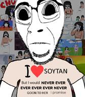 afro arab arm asian avengers b_b_ghast_(namefag) balding balloon beanie black_skin blue_eyes brown_skin caramelldansen closed_mouth clothes cute discord distorted dress drool female gaming gaming_console glasses gooning green_shirt hair hanging heart hijab hindu i_love i_would_never indian jakparty_soy lemon love marriage meta:banner moot necklace nintendo nintendo_switch peggle pointing pointing_at_viewer rape serial_experiments_lain sleeping soy soyjak soylent soylent_(banana) soylent_(cacao) soylent_(creamy_chocolate) soylent_bottle streamer stubble subvariant:hornyson subvariant:hydrocephason subvariant:science_lover subvariant:soychang subvariant:soyniqua sunglasses sunset text trend:jartycuck variant:bernd variant:cobson variant:markiplier_soyjak variant:soytan variant:sproketan video_game vtuber white_skin wholesome yellow_skin // 787x900 // 464.6KB