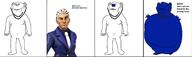 blue_skin blueberry_inflation charlie_and_the_chocolate_factory closed_mouth clothes covington_farms frown full_body glasses heroforge inflation_fetish necktie open_mouth smile soyjak stubble suit text white_eyes white_hair white_skin // 1782x525 // 81.5KB