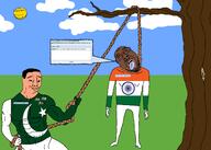 3soyjaks arm bbc bloodshot_eyes brown_skin buff closed_mouth clothes crescent crescent_and_star crying cuba dalit drawn_background ear flag flag:cuba flag:india flag:italy flag:mexico flag:pakistan full_body gemersonlakeandpalmer_(user) glasses grass hand hanging hijra holding_object holding_rope india irl italy leg lynching mexico mongrel moor moorish mutt nigger noose open_mouth outdoors pakistan penis rope seethe slave smile smug soybooru soyjak star_(symbol) stubble subvariant:wholesome_soyjak sun text tongue totalshitaliandeath_(namefag) tree variant:bernd variant:chudjak variant:gapejak white_skin yellow yellow_skin yellow_teeth // 2100x1500 // 195.8KB