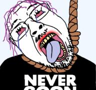 ACK! ack black_shirt hair hanged hanging meta:tagme never_goon rope tongue tranny trans troon variant:bernd white_skin // 1920x1797 // 726.4KB