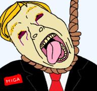 ack blond bloodshot_eyes crying donald_trump hanging maga rope suit_and_tie variant:bernd // 768x719 // 53.6KB