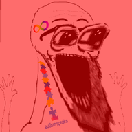 animated autism distorted ext=gif eyebrows eyes flashing glasses hand hand_up oh_my_god_she_is_so_attractive open_mouth puzzle_piece sperg stretched_mouth stubble subvariant:wewjak surprised teeth trend:colorjak variant:soyak // 640x700 // 133.9KB