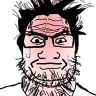 angry closed_mouth glasses hair red_face soyjak stubble subvariant:dr_soystein sweating variant:markiplier_soyjak vein // 463x617 // 201.3KB