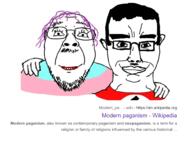 2soyjaks chud_troon_alliance clothes ear english_text flag flag:nazi_germany flag:transgender_pride_flag friendship glasses google hair hakenkreuz hand happy lipstick makeup mustache nazism paganism purple_hair quote religion screenshot smile soyjak stubble subvariant:chudjak_front swastika text tranny variant:bernd variant:chudjak wikipedia // 1012x755 // 370.3KB