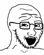 confident glasses open_mouth soyjak stubble variant:soyak // 644x800 // 26.1KB