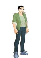 big_eyebrows big_lips big_nose clothes full_body glasses hair jeans shoe snoot_game variant:chudjak white_skin // 1061x1500 // 64.9KB