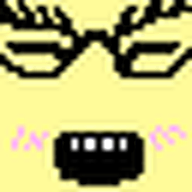 32x32 asian face female glasses meta:emoji_event meta:emoticon pixel_art smile subvariant:soychang variant:soytan // 32x32 // 164
