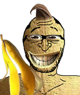 balding banana banana_peel closed_mouth glasses grin hair jewish_nose smile soyjak stubble transparent_background variant:shabbos_soy wrinkles ylyl ylyl_banana // 545x643 // 334.6KB