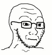 animated excited glasses looking_up neutral open_mouth shaking soyjak stubble variant:soyak // 380x400 // 196.9KB