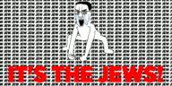 angry animated arm bloodshot_eyes crying full_body glasses hair hand judaism leg monkey_dance open_mouth soyjak text variant:chudjak // 680x340 // 201.1KB
