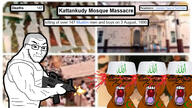 1990 4soyjaks ack allah angry arabic arabic_text arm august august_3 brown_skin buff closed_mouth clothes corpse dead glasses gun hair hat holding_object irl_background islam islamic kattankudy_mosque_massacre m16 mass_shooter massacre mosque mouth_open red_eyes shooter shooting shot skinhead soyjak sri_lanka star_and_crescent stubble subvariant:chudjak_front variant:chudjak variant:soyak weapon // 1920x1080 // 487.0KB