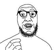 bald beard glasses holding_object smile soyjak template variant:unknown wrinkles // 612x547 // 15.2KB