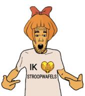 food i_heart mymy_(ongezellig) ongezellig open_mouth orange_skin stubble variant:shirtjak wig // 618x700 // 123.6KB