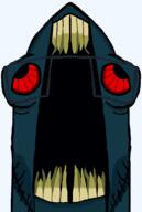 artist:nathaniel_higson bloodshot_eyes fish glasses jaws red_eyes shark soyjak stubble subvariant:kekjak teeth variant:soyak yellow_teeth // 808x1200 // 62.3KB