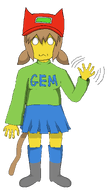 arm brown_hair cat_ear clothes full_body gem hair hand hat nas:sneed nas:tama recolor shemmy tail the_simpsons transparent_background variant:soytan waving yellow_skin // 1352x2426 // 75.4KB