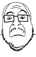 balding eyebrows frown glasses hair mustache sad soyjak stubble subvariant:wholesome_fortson teeth variant:fortson // 458x720 // 10.6KB