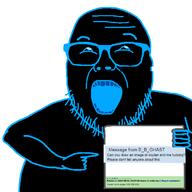 BBGHAST B_B_GHAST_(namefag) glasses gooner happy message open_mouth pointing soyboy stubble text variant:joejak wrinkles // 660x660 // 25.0KB