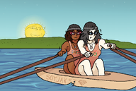2soyjaks black_hair blue_eyes boat brown_eyes brown_hair brown_skin clothes field gem glasses hat logo morning necklace niggers_fighting_eachother_in_this_post_⚠️⚠️⚠️_do_not_enter_⚠️⚠️⚠️ olympics river rowing sky subvariant:soyniqua subvariant:wholesome_soyjak sun uniform variant:gapejak variant:soytan white_skin // 1009x678 // 358.5KB