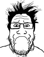 closed_mouth concerned frown glasses hair soyjak stubble variant:markiplier_soyjak // 610x784 // 81.9KB