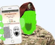 2soyjaks arm beret clothes glasses glowing glownigger hand hat holding_object holding_phone iphone military military_beret military_uniform open_mouth phone soyjak stubble subvariant:phoneplier subvariant:phoneplier_vertical trend:glowie uniform variant:markiplier_soyjak // 1079x899 // 1.3MB