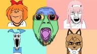 5soyjaks animal anime autism averi blue_hair colorful darling_in_the_franxx fox hair horn jenny_wakeman meta:tagme mymy oh_my_god_she_is_so_attractive ongezellig pink_hair qa_(soyjak_party) subvariant:chudjak_front variant:bernd variant:chudjak variant:feraljak variant:impish_soyak_ears variant:markiplier_soyjak zero_two // 1920x1080 // 659.5KB