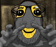 bandage big_lips black_eyes creepy dark glasses grey_skin hand irl_background kiss lips looking_at_you meta:tagme oh_my_god_she_is_so_attractive ominous shadow soot soot_colors soyjak_party stubble variant:israeli_soyjak vibe_check // 2700x2280 // 4.2MB