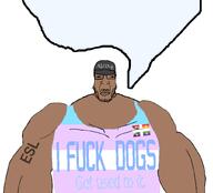 ascence_(user) brown_skin buff clothes esl flag:quebec_pride flag:transgender_pride_flag gay meta:namefags muscles mustache quebec quote speech_bubble speech_bubble_empty subvariant:chudplier tattoo tranny variant:chudjak variant:markiplier_soyjak white_background zoophile // 829x750 // 60.4KB
