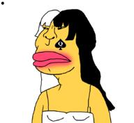 clothes hair lips lipstick meta:tagme queen_of_spades soyjak subvariant:brazilmutt tranny variant:meximutt yellow_skin // 888x818 // 36.1KB