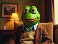 amphibian frog green_skin meta:ai_generated meta:not_oc nas:pepe pepe_the_frog room singing sitting subnas:pepelaugh sweater video // 1152x864, 33.6s // 4.0MB