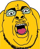 angry fat glasses janny open_mouth soyjak stubble variant:chugsjak // 1124x1374 // 542.4KB