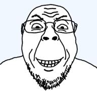bald balding beard devious glasses hairy head high_res looking_at_you nose nostril series:remastered_soyjaks smug stubble template transparent_background variant:bernd white_skin // 1255x1175 // 36.6KB