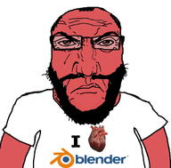 angry beard blender_(software) closed_mouth glasses hair heart i_love punisher_face red red_skin subvariant:science_lover text variant:markiplier_soyjak // 680x671 // 180.0KB