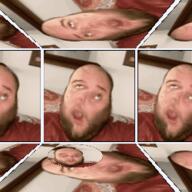 2019 3dgifmaker animated beard closed_mouth clothes distorted ext=gif fat fat_duel glasses irl open_mouth red_tshirt schizo soyboy subvariant:fatjak_irl tshirt variant:fatjak // 250x250 // 1.6MB