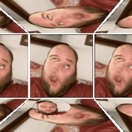 2019 3dgifmaker animated beard closed_mouth clothes distorted ext=gif fat fat_duel glasses irl open_mouth red_tshirt schizo soyboy subvariant:fatjak_irl tshirt variant:fatjak // 250x250 // 1.6MB