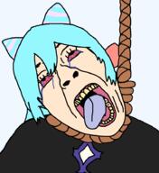 ack bloodshot_eyes blue_hair blue_tongue bow dead fag faggot fire_emblem hanging male noose pale_skin pink_hair retard rosado(fire_emblem) tongue tongue_out trap variant:bernd // 844x921 // 31.8KB