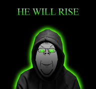black_background choodism cult_of_chood glowing green_eyes hoodie subvariant:gapejak_front subvariant:wholesome_soyjak subvariant:wholesome_soyjak_front text variant:gapejak // 1080x1000 // 189.7KB
