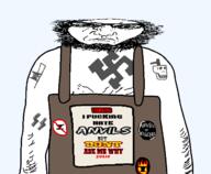angry apron arm badge beard blacksmith body_hair clothes deformed glasses hair lynching nazism paper punisher_face schutzstaffel skull_and_bones stubble swastika tattoo text variant:ignatius // 656x539 // 29.5KB