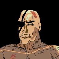 bald buff closed_mouth ear eye_patch glasses hair sagat soyjak street_fighter subvariant:perceptive_chud transparent_background variant:chudjak // 799x799 // 29.6KB