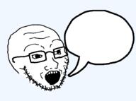 glasses open_mouth soyjak_blog speech_bubble stubble talking variant:soyak // 1284x953 // 24.4KB