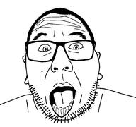 ear glasses hair open_mouth soyjak stubble template variant:unknown // 868x812 // 31.5KB